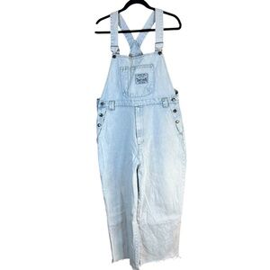 Vintage Today’s News Denim Overalls Light Wash Cropped 100% Cotton Women's Med